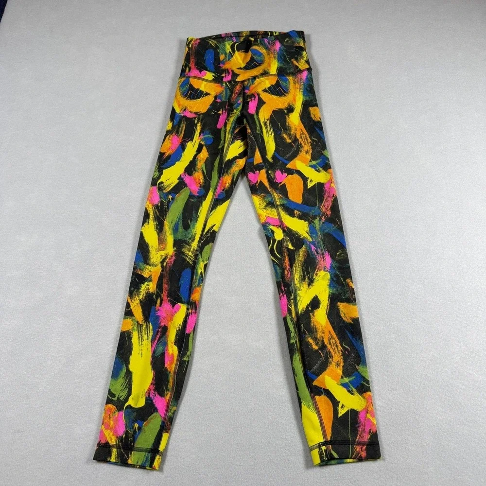 Lululemon Wunder Under Train High Rise Tight Womens 4 Leggings Multi Yoga W5CXNS